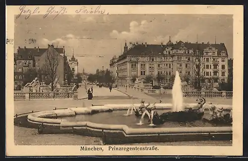 AK München, Blick in die Prinzregentenstrasse