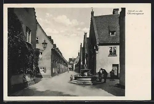 AK Augsburg, Blick in die Herrengasse