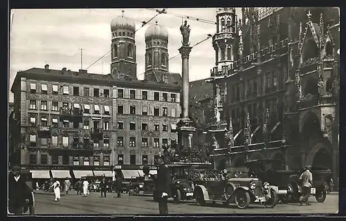 AK München, auf dem Marienplatz