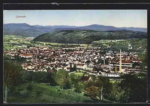 AK Lörrach, Gesamtansicht vom Flugzeug aus