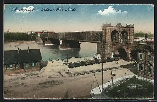 AK Ludwigshafen am Rhein, Bahnstrecke unter der Rheinbrücke