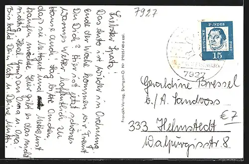 AK Giengen-Brenz, Gesamtansicht, in der Altstadt, Volksschule