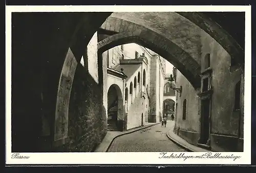 AK Passau, Innbrückbogen mit Ballhausstiege