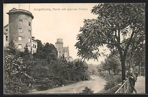 AK Augsburg, Partie mit unterem Graben