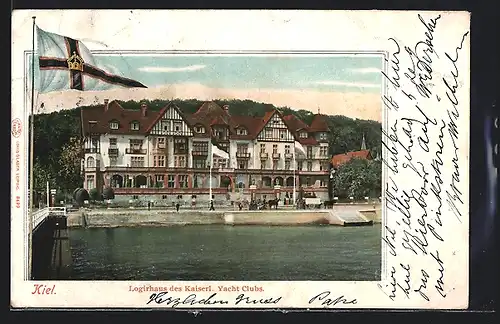 AK Kiel, Logirhaus d. Kaiserl. Yacht Clubs, Pferdegespanne