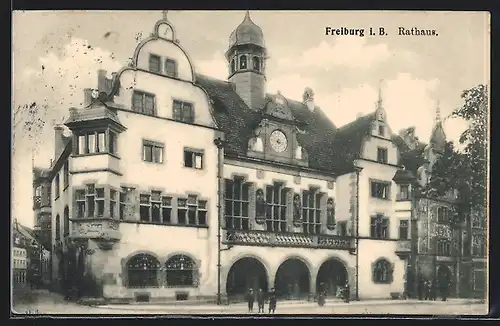 AK Freiburg i. B., Fassade des Rathauses