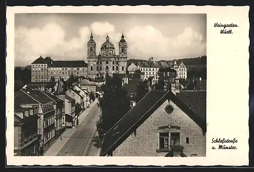 AK Weingarten i. W., Schlossstrasse und Münster