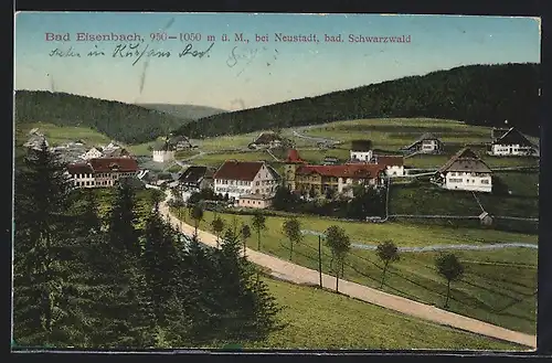 AK Bad Eisenbach bei Neustadt im Schwarzwald, Generalansicht vom Waldrand aus