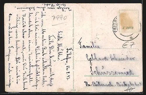 AK Friedrichshafen am Bodensee, Bootsanleger, Blick zur Kirche