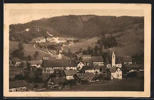 AK Isny im Allgäu, Ortsansicht mit der Heilstätte Ueberruh