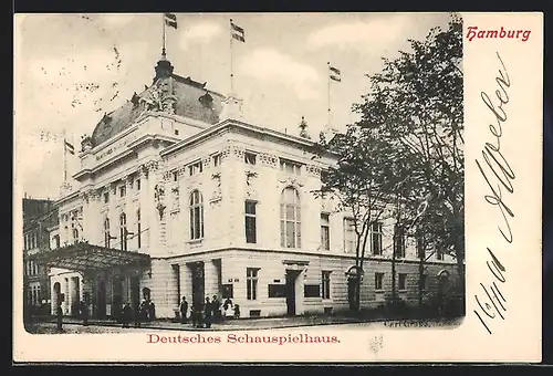 AK Hamburg-St.Georg, Partie am Deutschen Schauspielhaus