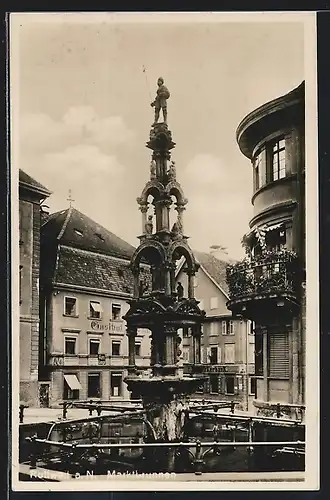 AK Rottweil a. N., Blick auf den Marktbrunnen