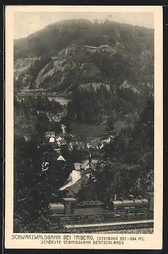 AK Triberg, Gesamtansicht an der Schwarzwaldbahn