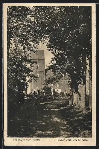 AK Nieblum / Föhr, Kirche mit Friedhof