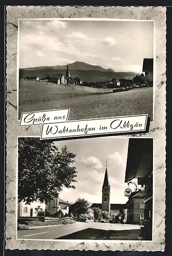 AK Waltenhofen im Allgäu, Ortstotale, Strasse zur Kirche hin