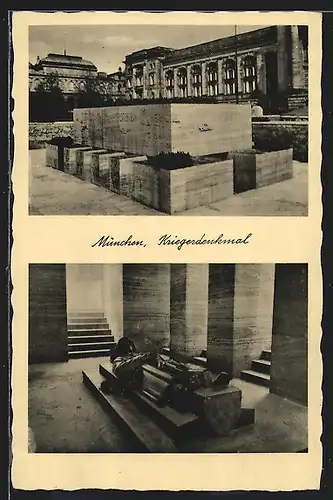 AK München, Armeemuseum und Kriegerdenkmal