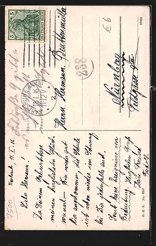 AK Karlsruhe i. B., Klosebrunnen v. J. Hirth