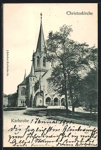 AK Karlsruhe i. B., die Christuskirche