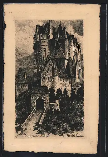 Künstler-AK Carl Jander: Burg Eltz
