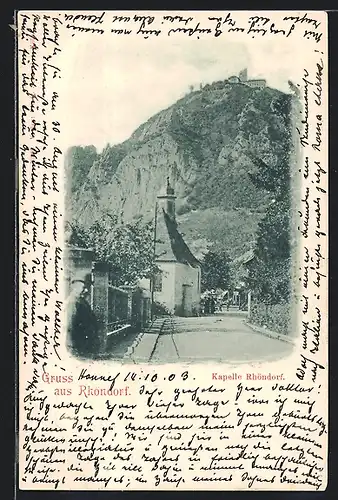 AK Rhöndorf, Strasse an der Kapelle Rhöndorf