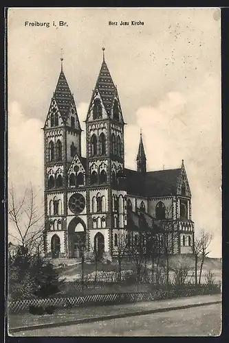 AK Freiburg im B., die Herz Jesu Kirche