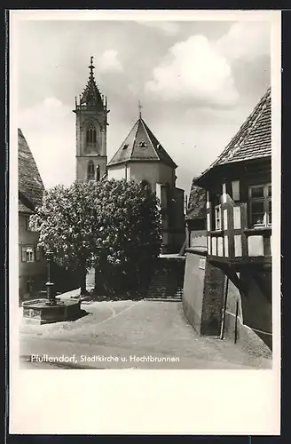 AK Pfullendorf, Stadtkirche und Hechtbrunnen
