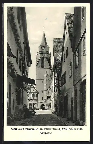 AK Dornstetten im Schwarzwald, Kirche am Ende der Badgasse