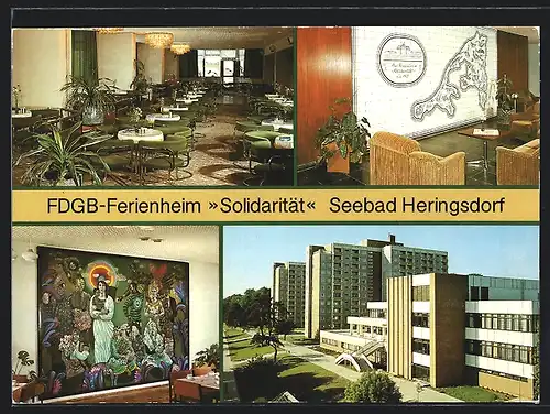 AK Heringsdorf, FDGB-Ferienheim Solidarität, Aussenansicht, Foyer
