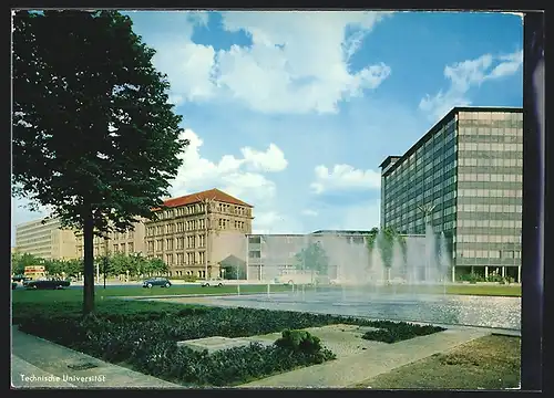 AK Berlin, Technische Universität mit Springbrunnen