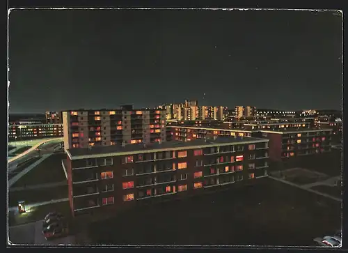 AK Kiel-Mettenhof, Ortsansicht bei Nacht