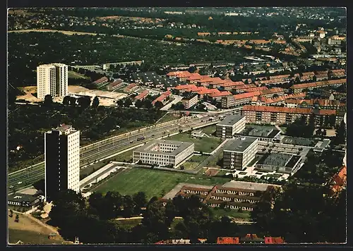 AK Kiel, Hochhäuser und Plattenbauten, Fliegeraufnahme