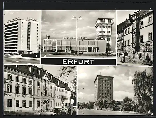 AK Erfurt, Flughafen, Hotel Tourist, Haus zum Stockfisch & Alte Regierung