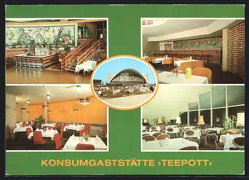 AK Rostock-Warnemünde, Konsumgaststätte Teepott, Innenansicht Bar