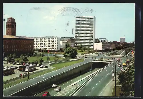 AK Karlsruhe, Blick auf die Strassenunterführung am Ettlinger Tor