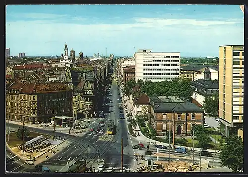 AK Karlsruhe, Kaiserstrasse und Technische Hochschule