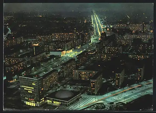 AK Berlin, Blick vom Fernsehturm (Karl-Marx-Allee)