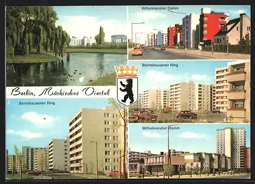 AK Berlin, Märkisches Viertel, Bernshausener Ring, Wilhelmsruher Damm