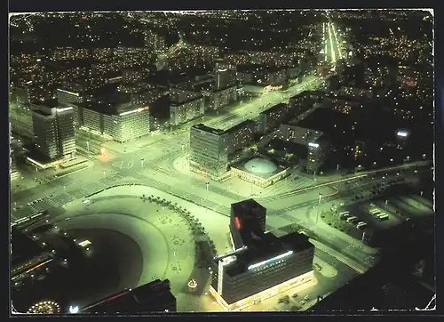 AK Berlin, Blick vom Fernsehturm bei Nacht