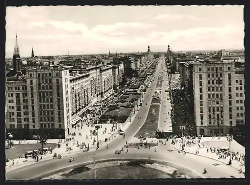 AK Berlin, Fliegeraufnahme der Stalinallee