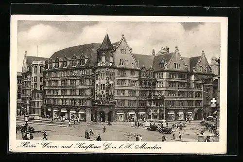 AK München, Blick auf das Hertie Waren- und Kaufhaus G.m.b.H.