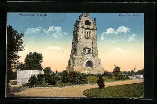 AK Weissenfels /Saale, Bismarck-Denkmal mit Anlage