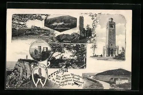 AK Bornhagen /Th., Ruine Hanstein u. weitere Burgen im Werrathal, Ortsansicht Schwalbenthal