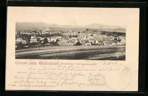 AK Bonndorf /Schwarzw., Gesamtansicht mit Bergpanorama