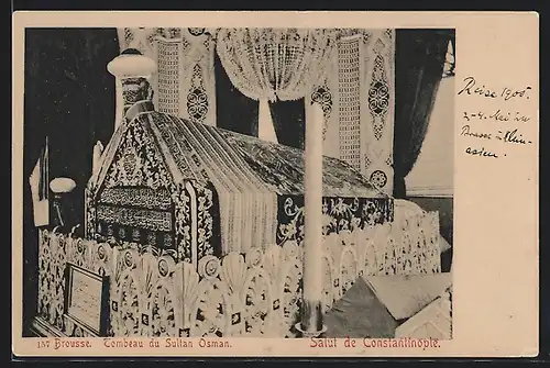 AK Constantinople, Brousse, Tombeau du Sultan Osman