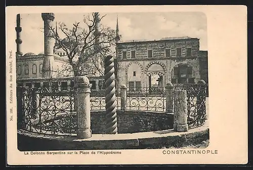 AK Constantinople, La Colonne Serpentine sur la Place de l`Hippodrome