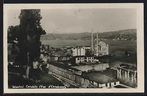 AK Istanbul, Ortaköy aus der Vogelschau