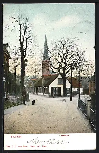 AK Baarn, Laanstraat mit Blick auf Kirche