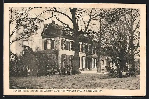 AK Gendringen, Cafe-Restaurant Huize de Wildt  F. Schumacher
