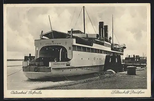 AK Sassnitz /Rügen, Fährschiff Preussen