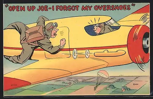 AK Fallschirmspringer hat seine Überschuhe im Flugzeug vergessen